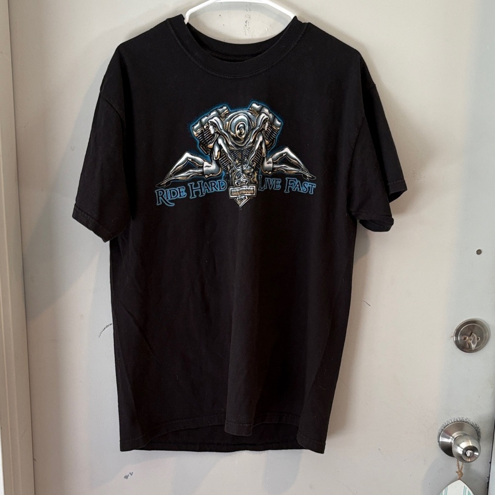 Harley-Davidson Black Tee with Blue Graphic